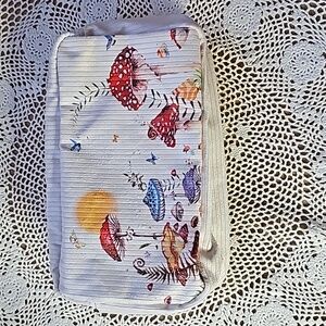 Chic Mushroom Print Corduroy Travel Organizer New